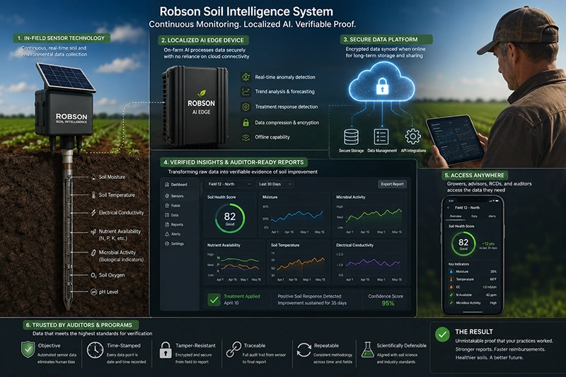 Robson Soil Intelligence System Measurement Technology Infographic